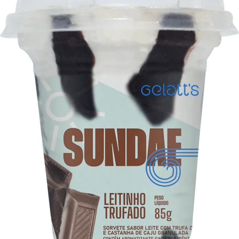 SUNDAE LEITINHO C/ COB. CHOCOLATE 130 ML